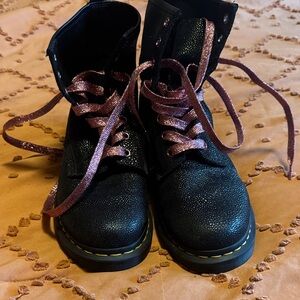 Dr. Martens Black Boots with Pink Laces